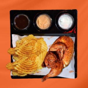 Half grilled chicken