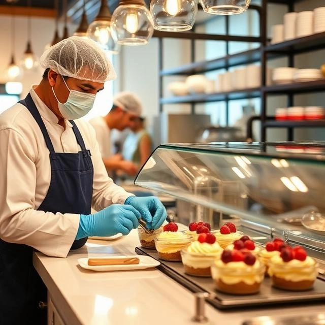 Fresh rolled ice cream with Belgian waffles and premium toppings served at a popular dessert restaurant in Sharjah.