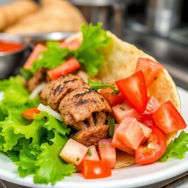 What Makes Authentic Arabic Shawarma Different from Regular Shawarma? 6 Chef slicing freshly roasted Arabic shawarma for a traditional Middle Eastern wrap made with premium ingredients.
