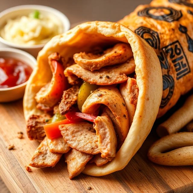 Chicken Shawarma vs Beef Shawarma: Which One Should You Choose? 2 Fresh chicken shawarma wrapped in soft pita bread with garlic sauce, lettuce, tomatoes, and pickles.