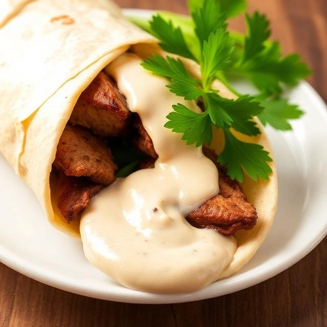 How Arabic Shawarma Is Traditionally Made: From Marinade to Serving 2 Fresh halal chicken marinating with garlic, yogurt, lemon juice, paprika, cumin, coriander, and traditional Arabic spices.
