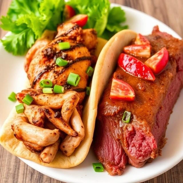 Chicken Shawarma vs Beef Shawarma: Which One Should You Choose? 4 Marinated chicken shawarma slowly roasting on a vertical rotisserie using traditional Middle Eastern cooking methods.