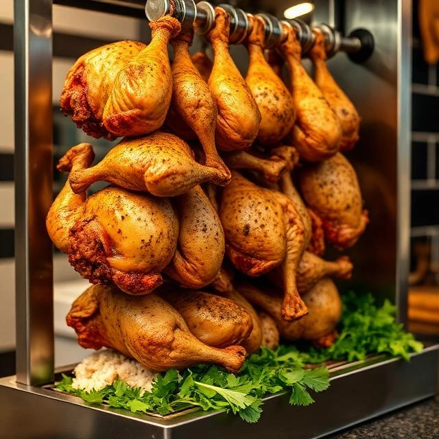 Why Freshly Grilled Shawarma Tastes Better Than Pre-Cooked Meat 5 Fresh chicken shawarma prepared using a traditional vertical rotisserie